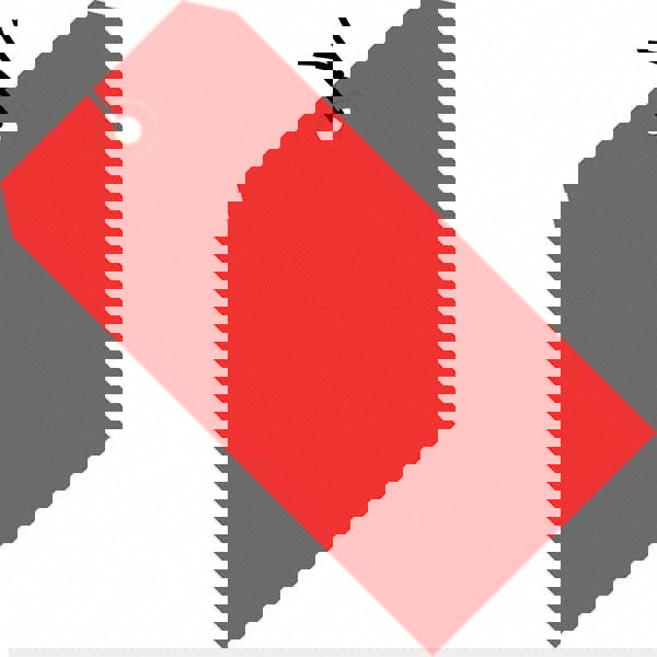 Blank Tag: 5-1/4'' High, Red, Synthetic Paper